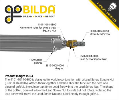 3501 Series Lead Screw (8mm Lead, 4 Start)