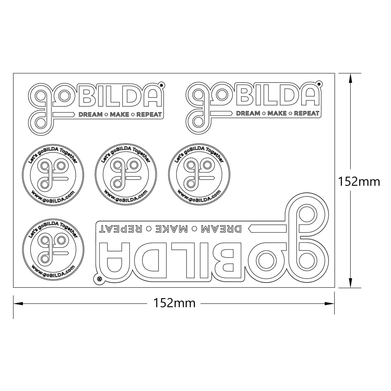 goBILDA Sticker Sheet