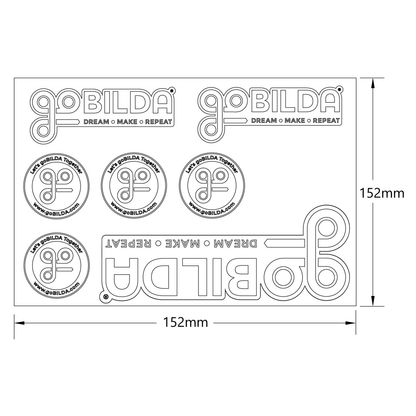 goBILDA Sticker Sheet