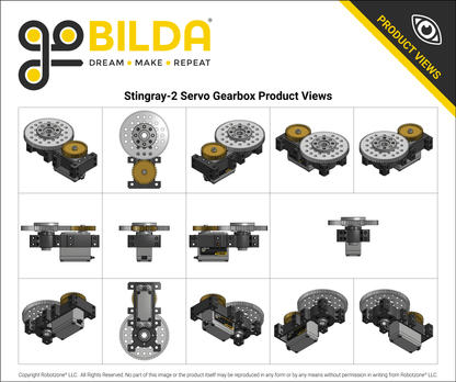 Stingray-2 Servo Gearbox (0.34 sec/60°, 30RPM, 700 oz-in Torque, 900° Rotation)