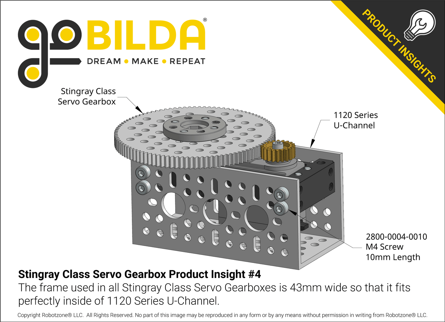 Stingray-7 Servo Gearbox (1.19 sec/60°, 8.6 RPM, 2450 oz-in Torque, 257° Rotation)