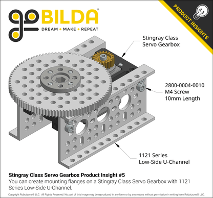 Stingray-2 Servo Gearbox (0.34 sec/60°, 30RPM, 700 oz-in Torque, 900° Rotation)