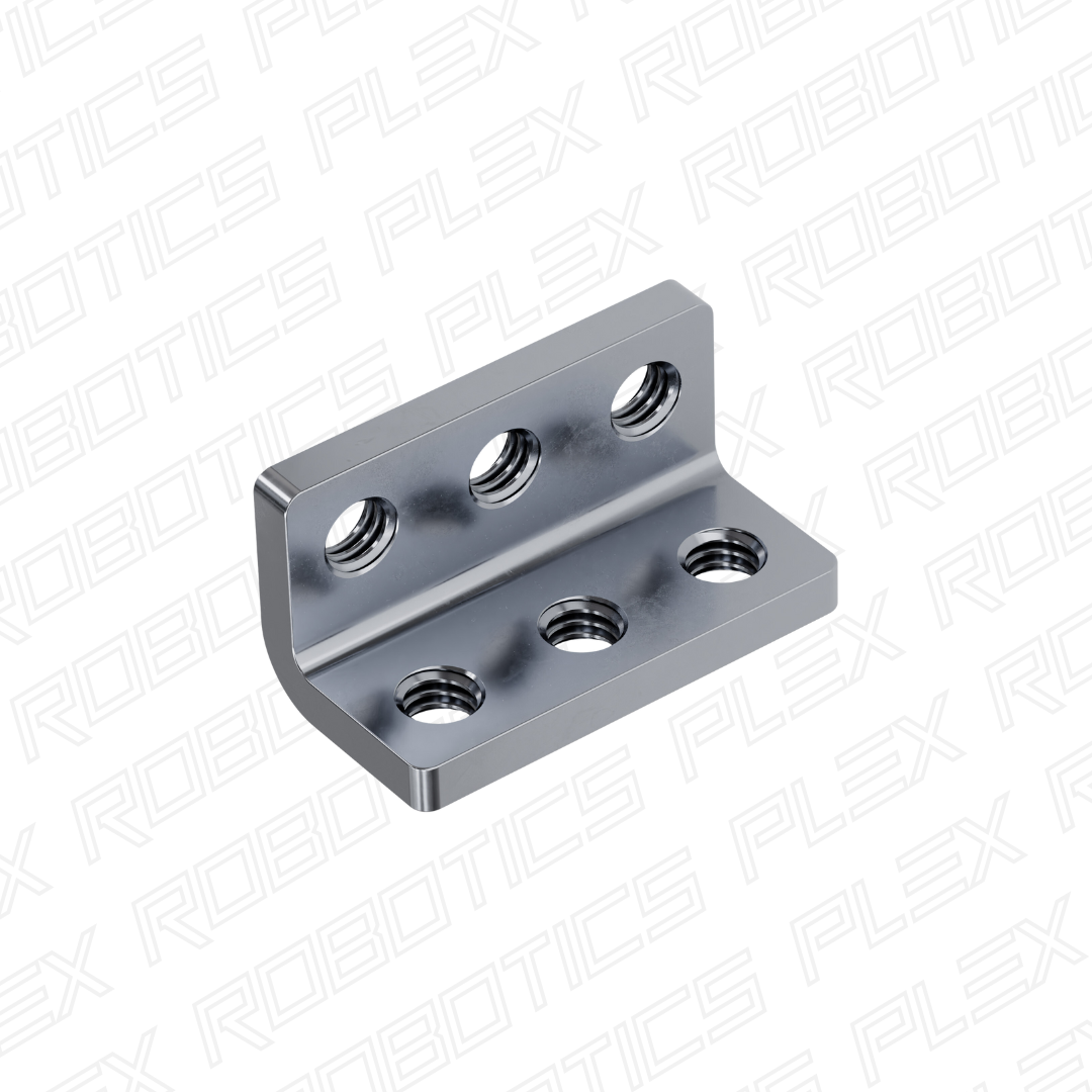 Threaded Steel L-Bracket (3 Hole) - 4 Pack