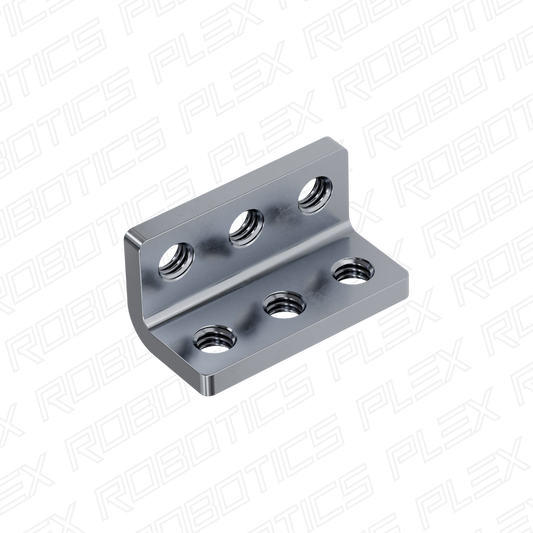 Threaded Steel L-Bracket (3 Hole) - 4 Pack