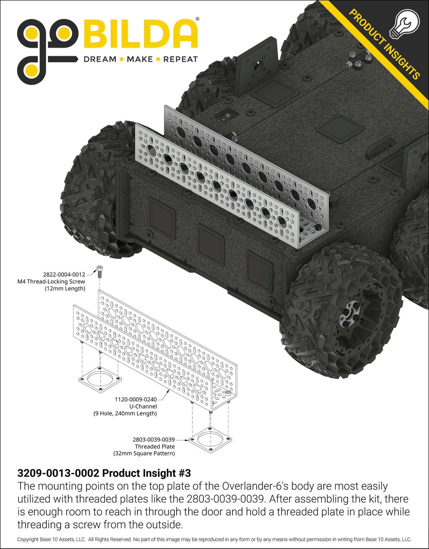 Overlander-6 All-Terrain Robot Platform (25lb Payload, 3.8mph) (Without Battery & Charger)