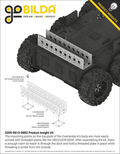 Overlander-6 All-Terrain Robot Platform (25lb Payload, 3.8mph) (Without Battery & Charger)
