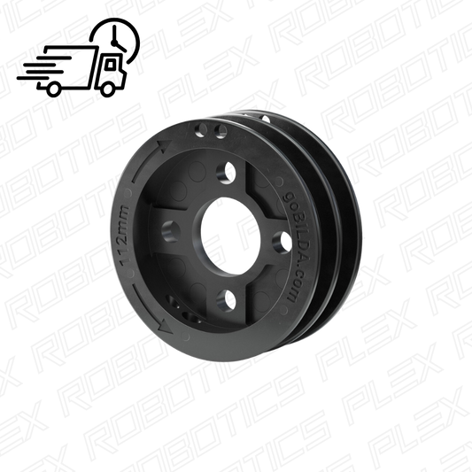 3407 Series Hub-Mount Winch Pulley (Dual Spool, 112mm Circumference)