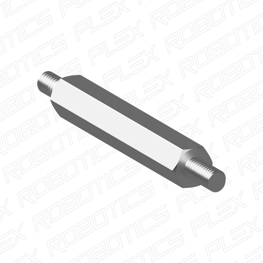 Hexagonal Standoff with External Thread on Both Ends (Aluminum, M4, SW = 7mm, OD = 8mm) (10 Pcs.)