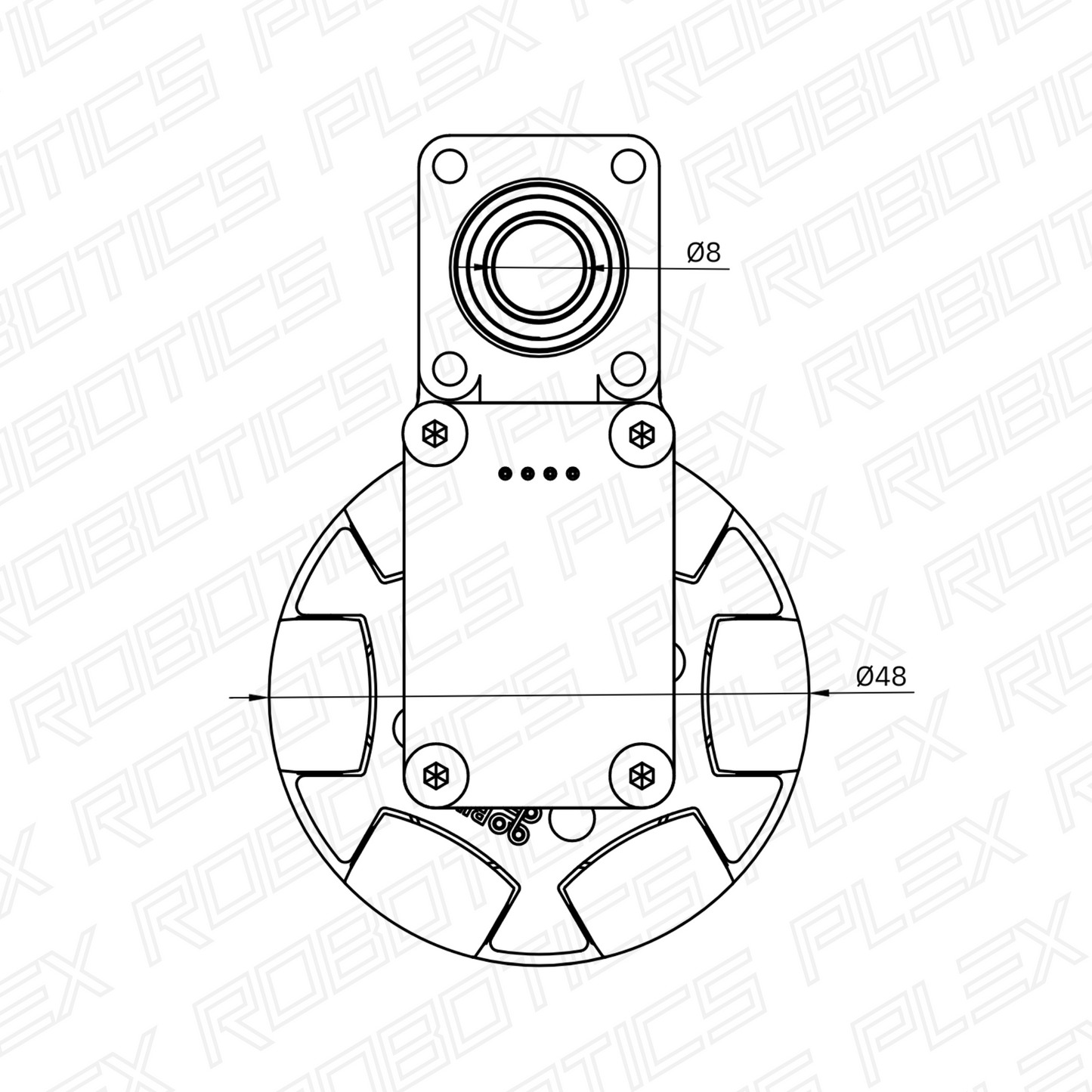 REVOLUX Odometry Pod (48mm Omni Wheel)