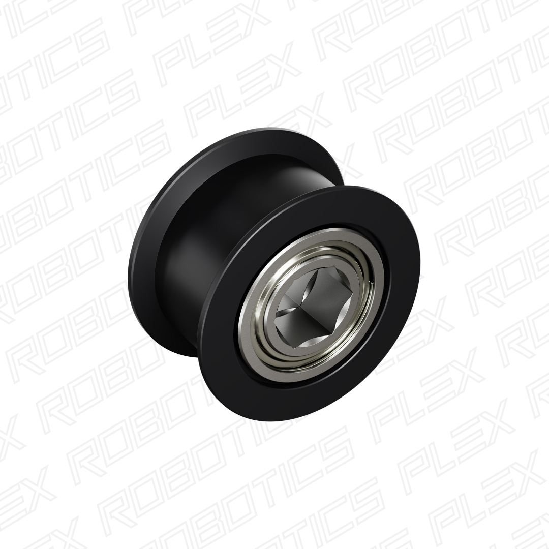 Dual-Bearing Timing Belt Idler Pulley (8mm REX™ Bore, 18.5mm Diameter, 9.5mm Inside Width)