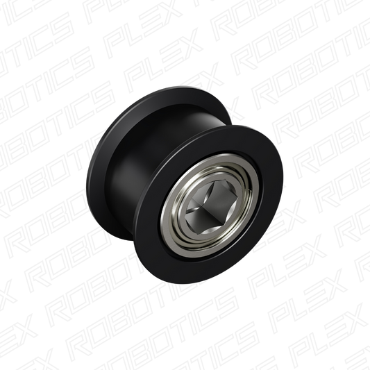 Dual-Bearing Timing Belt Idler Pulley (8mm REX™ Bore, 18.5mm Diameter, 9.5mm Inside Width)