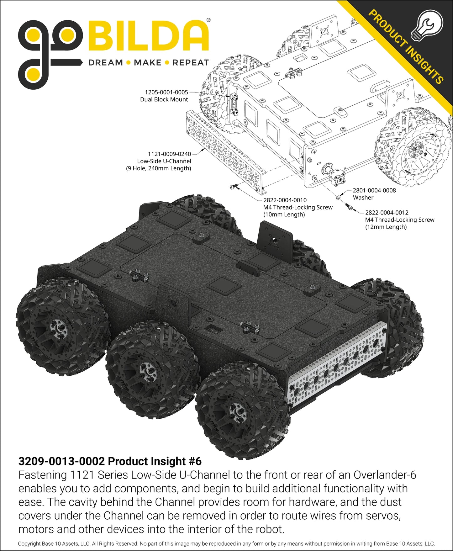 Overlander-6 All-Terrain Robot Platform (25lb Payload, 3.8mph) (Without Battery & Charger)