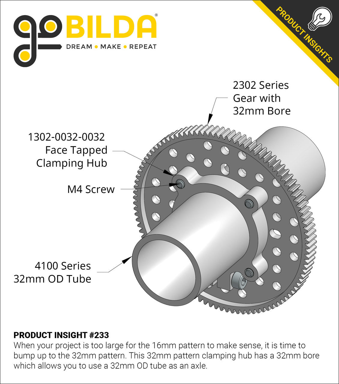 2302 Series Aluminum, MOD 0.8, Hub Mount Gear (32mm Bore)