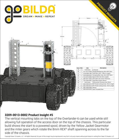 Overlander-6 All-Terrain Robot Platform (25lb Payload, 3.8mph) (Without Battery & Charger)