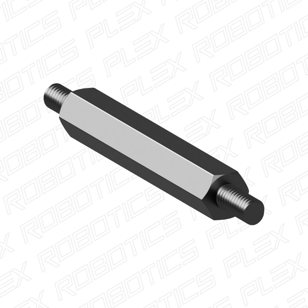 Hexagonal Standoff with External Thread on Both Ends (Steel, M4, SW = 7mm, OD = 8mm) (10 Pcs.)