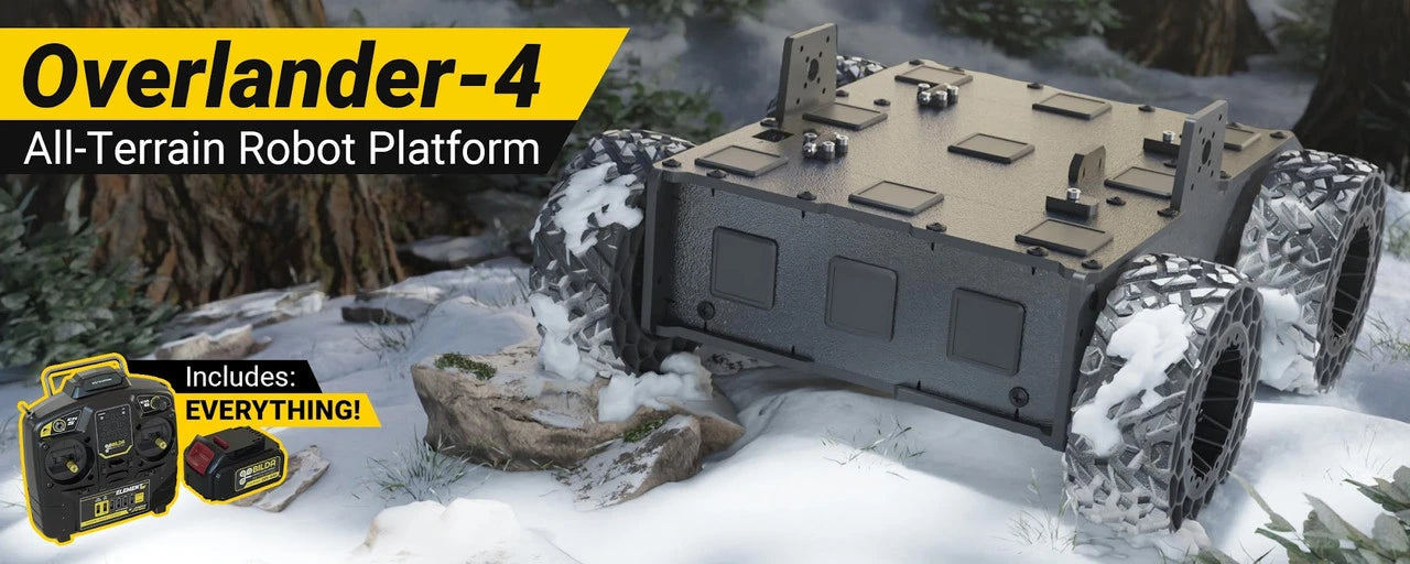 Overlander-4 All-Terrain Robot Platform (25lb Payload, 3.8mph) (Without Battery & Charger)