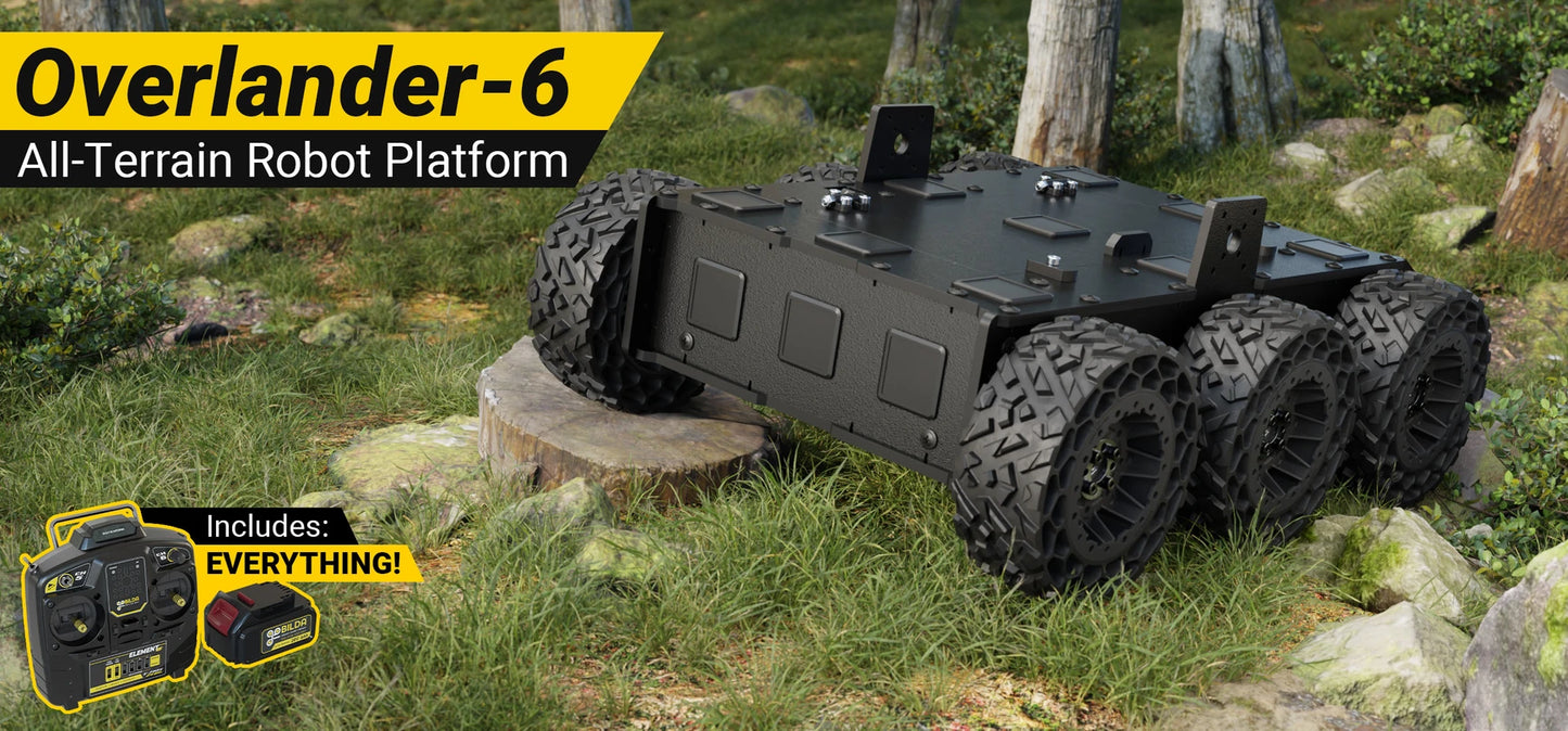 Overlander-6 All-Terrain Robot Platform (25lb Payload, 3.8mph) (Without Battery & Charger)
